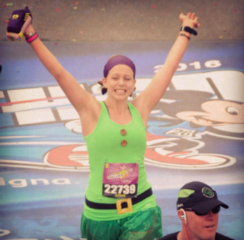 running across finish line