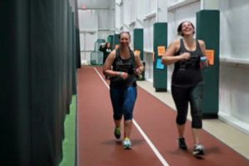 Girls running upward spiral