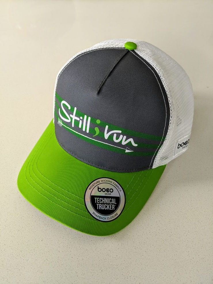 still i run trucker hat