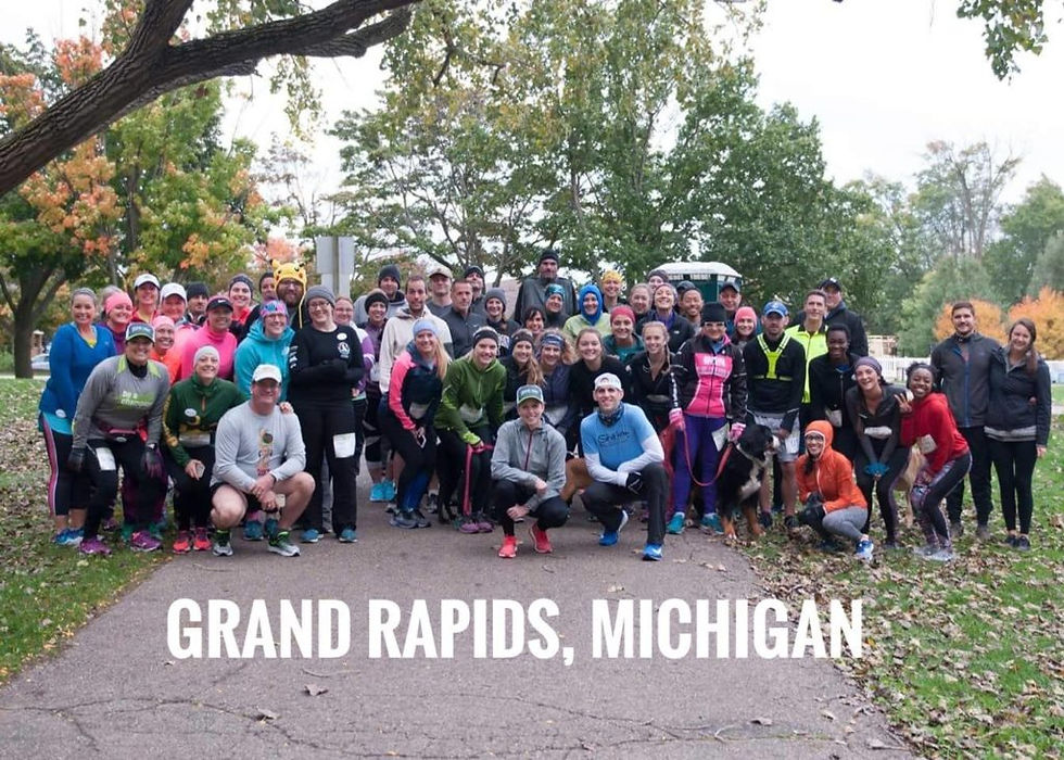 Group of runners in Grand Rapids Michigan