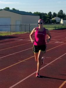 Sasha running on a track
