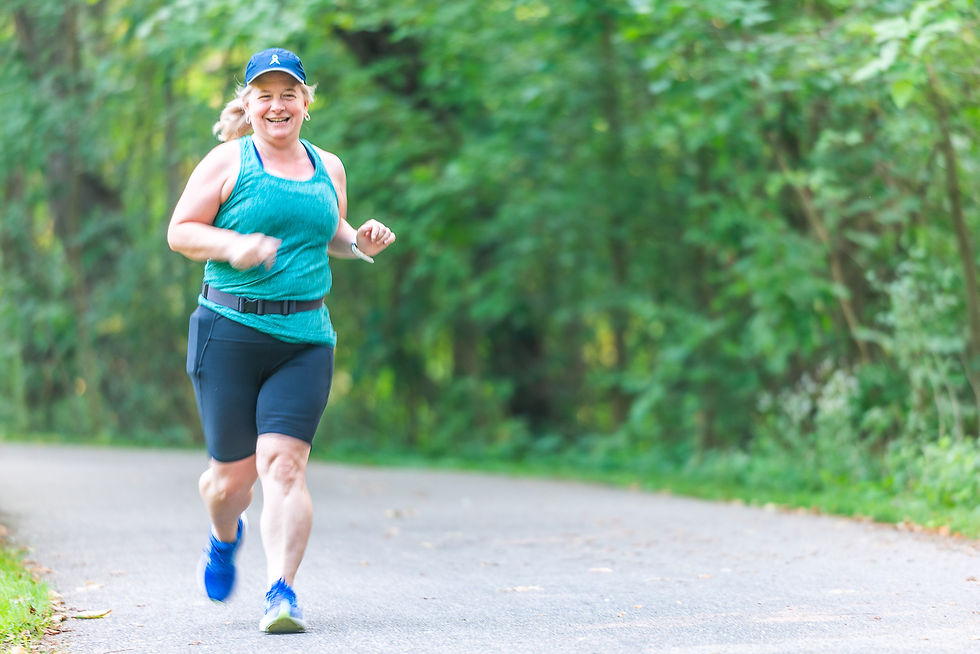 a woman running for her mental health