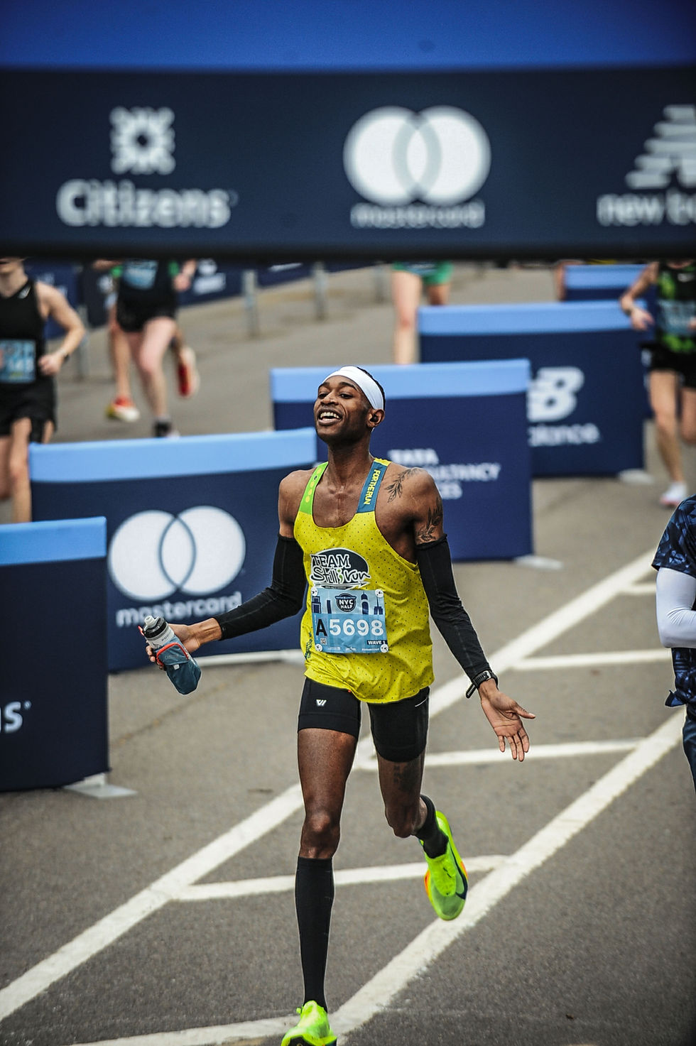 a man running in a marathon