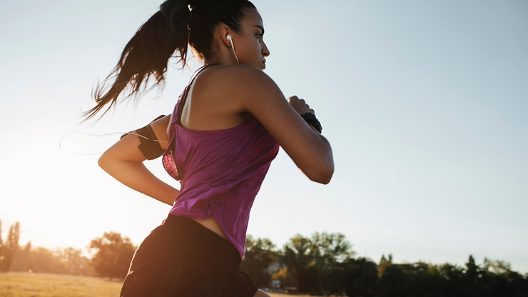 a woman running